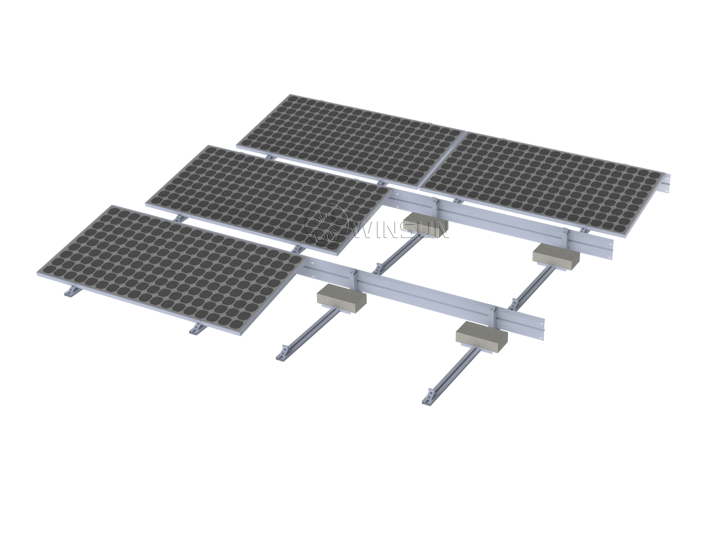 Winsun south balllasted mounting system