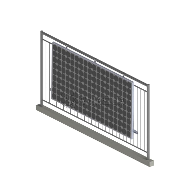 balcony solar mounting system with no inclination angle