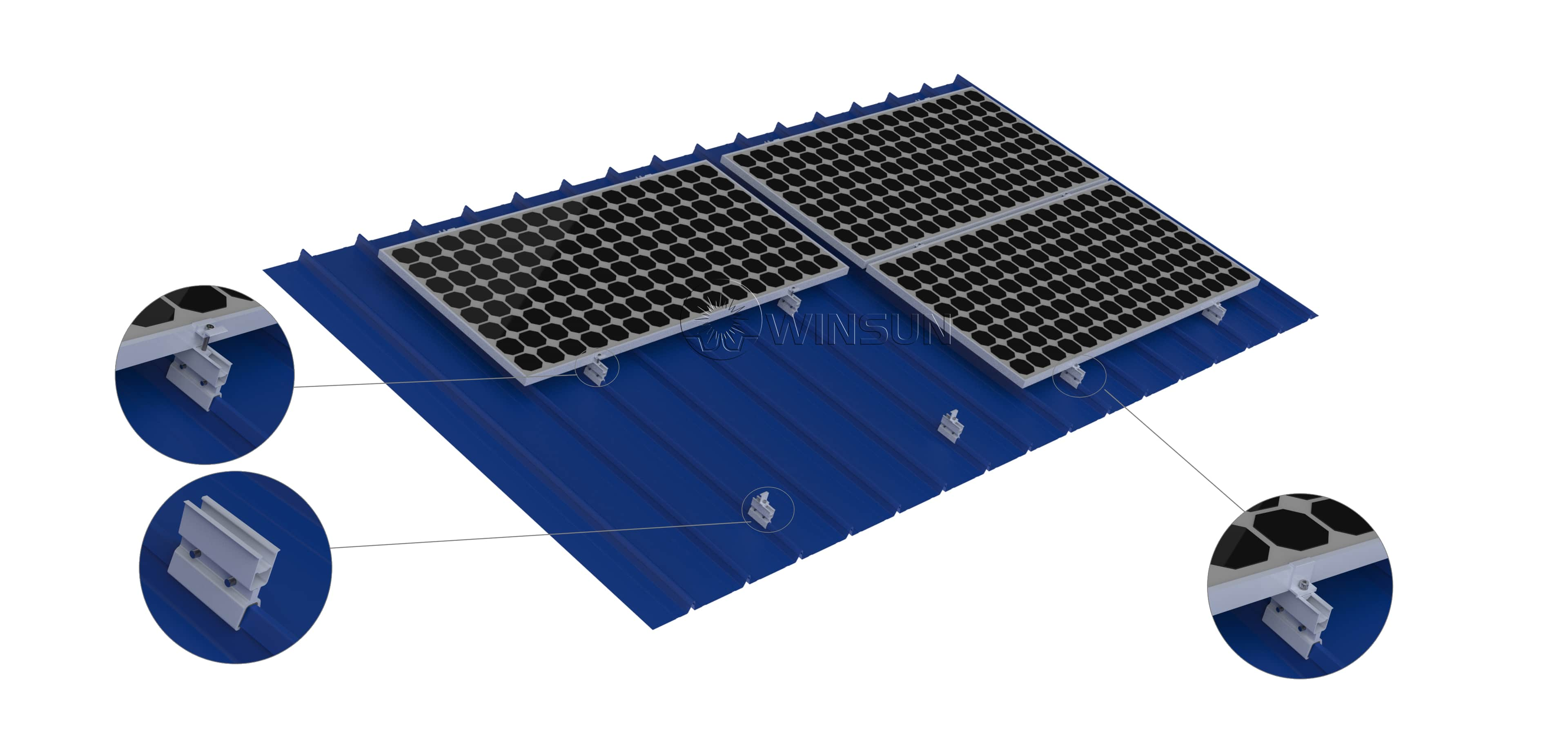 railless solar mounting system rib clamp