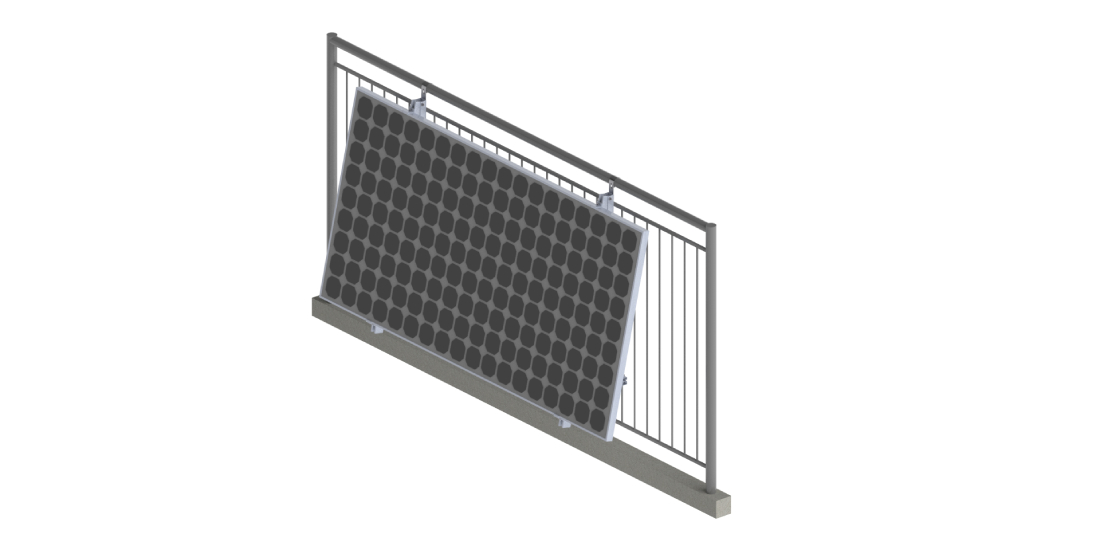 Sistema de montaje solar para balcón