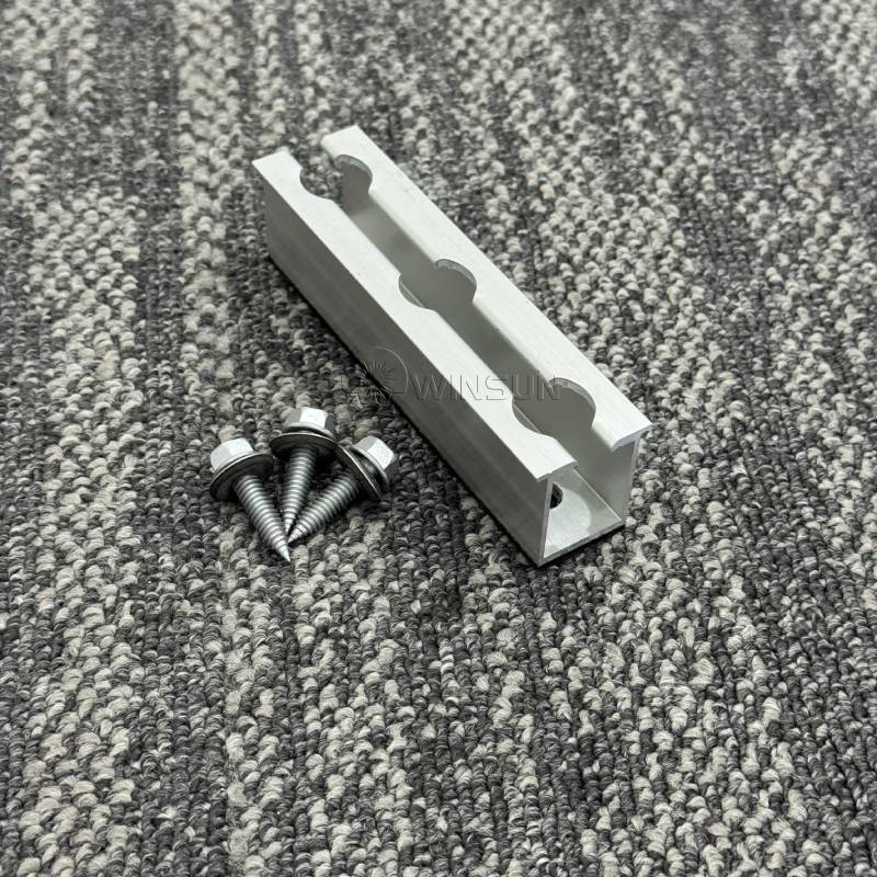 U-Shaped Solar Mini Rail with 3 Self-drilling Screws and EPDM Gaskets